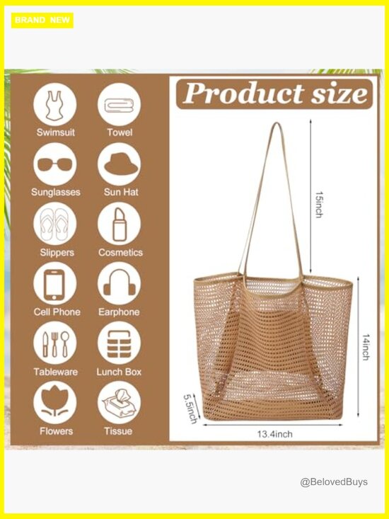 10pc Mesh Beach Tote & Straw Hat Set, Foldable Hat, Rattan Earrings for Travel